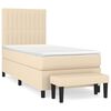 vidaXL Cama box spring con colch&oacute;n tela color crema 90x200 cm