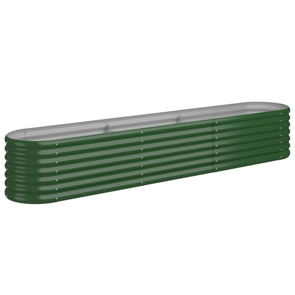 vidaXL Jardinera arriate acero galvanizado verde 224x40x36 cm