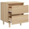 vidaXL Mesita de noche patas madera maciza roble Sonoma 40x35x50 cm