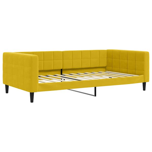 vidaXL Sof&aacute; cama nido con cajones terciopelo amarillo 100x200 cm