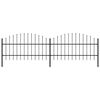 vidaXL Valla de jard&iacute;n con punta de lanza de acero 337x100 cm negra