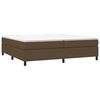 vidaXL Cama box spring con colch&oacute;n tela marr&oacute;n oscuro 200x200 cm