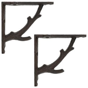 vidaXL Soportes para estanter&iacute;as de pared 2 uds. Marr&oacute;n antiguo