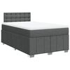 vidaXL Cama box spring con colch&oacute;n tela gris oscuro 120x200 cm