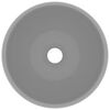 vidaXL Lavabo de lujo redondo cerámica gris claro mate 40x15 cm