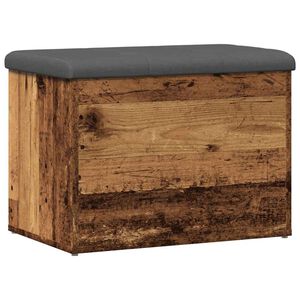 vidaXL Banco con almacenaje madera ingenier&iacute;a madera vieja 62x42x45 cm