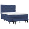 vidaXL Cama box spring con colch&oacute;n tela azul 140x190 cm