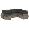 vidaXL Set de sof&aacute;s de jard&iacute;n 7 piezas con cojines rat&aacute;n PE gris