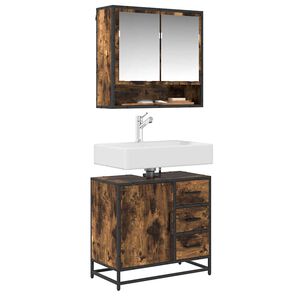 vidaXL Mueble de ba&ntilde;o para lavabo roble ahumado 65x33x60 cm
