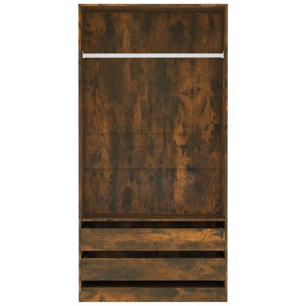 vidaXL Armario madera contrachapada color roble ahumado 100x50x200 cm