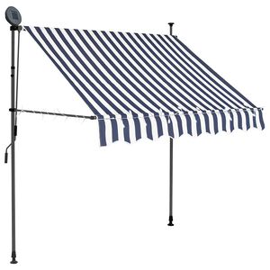 vidaXL Toldo manual retr&aacute;ctil con LED azul y blanco 100 cm