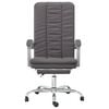 vidaXL Silla de oficina reclinable cuero sint&eacute;tico gris