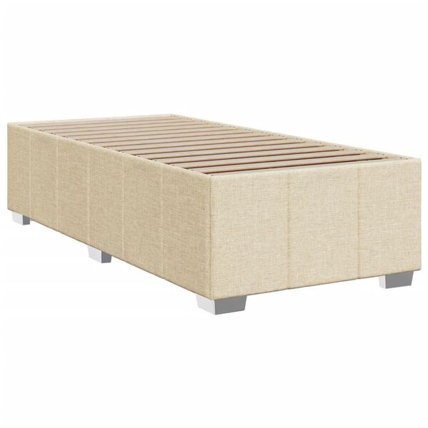 vidaXL Estructura de cama sin colch&oacute;n tela crema 80x200 cm