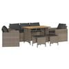 vidaXL Set de muebles de jard&iacute;n 6 pzas y cojines rat&aacute;n sint&eacute;tico gris