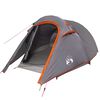 vidaXL Tienda de campa&ntilde;a t&uacute;nel 2 personas impermeable gris y naranja