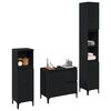 vidaXL Juego de muebles de ba&ntilde;o Montaje en la pared 3 pcs Roble Negro