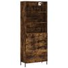 vidaXL Aparador alto madera contrachapada roble ahumado 69,5x34x180 cm
