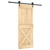 vidaXL Puerta Corredera Natural y negro 80 x 210 cm