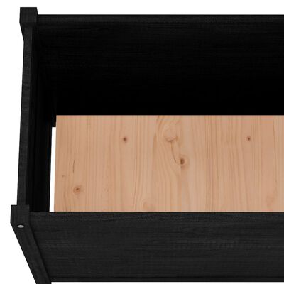 vidaXL Jardinera de madera maciza de pino negro 100x50x70 cm