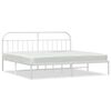 vidaXL Estructura cama sin colch&oacute;n con cabecero metal blanco 193x203cm
