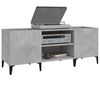 vidaXL Mueble discos madera contrachapada gris hormig&oacute;n 121x38x48 cm