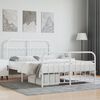 vidaXL Estructura cama sin colchón con estribo metal blanco 140x190 cm