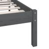vidaXL Estructura de cama doble sin colch&oacute;n madera maciza gris