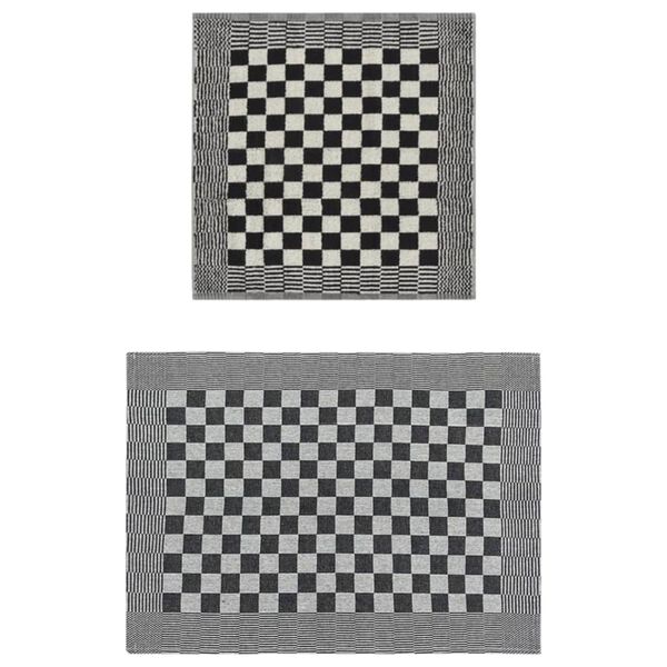 vidaXL Juego de pa&ntilde;os 20 unidades algod&oacute;n negro y blanco