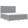 vidaXL Cama Box Spring LED con colch&oacute;n Gris Claro 180 x 200 cm tela