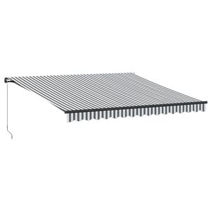 vidaXL Toldo retr&aacute;ctil manual gris antracita y blanco 400x350 cm