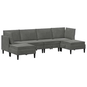 vidaXL Juego de muebles de sal&oacute;n 6 uds. Gris oscuro Terciopelo