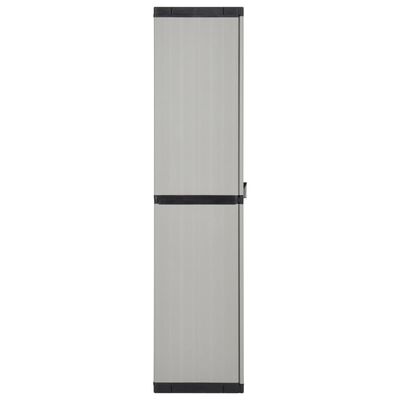 vidaXL Armario de jardín con 3 estantes gris y negro 68x40x168 cm