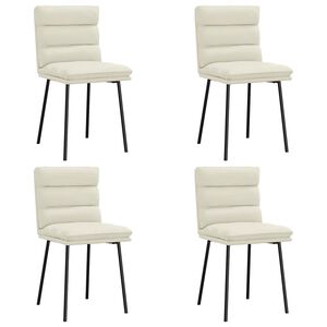 vidaXL Sillas de comedor 4 unidades terciopelo crema