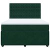 vidaXL Cama box spring con colch&oacute;n terciopelo verde oscuro 160x200 cm