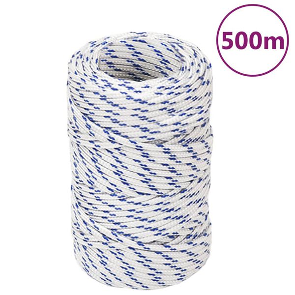 vidaXL Cuerda de barco polipropileno blanco 2 mm 500 m