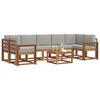 vidaXL Conjunto de sof&aacute;s de exterior 8 pcs Gris Natural y Claro