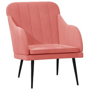 vidaXL Sill&oacute;n de terciopelo rosa 63x76x80 cm