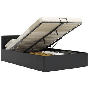 vidaXL Cama canap&eacute; hidr&aacute;ulica cuero sint&eacute;tico negra 140x200 cm