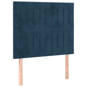vidaXL Cabecero de cama azul oscuro 80x5x118/128 cm Terciopelo