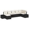 vidaXL Conjunto de sof&aacute; de jard&iacute;n 7 uds. Negro rat&aacute;n sint&eacute;tico