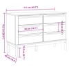 vidaXL Cómoda cajonera FLORO madera maciza de pino gris