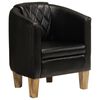 vidaXL Sill&oacute;n butaca de cuero aut&eacute;ntico negro