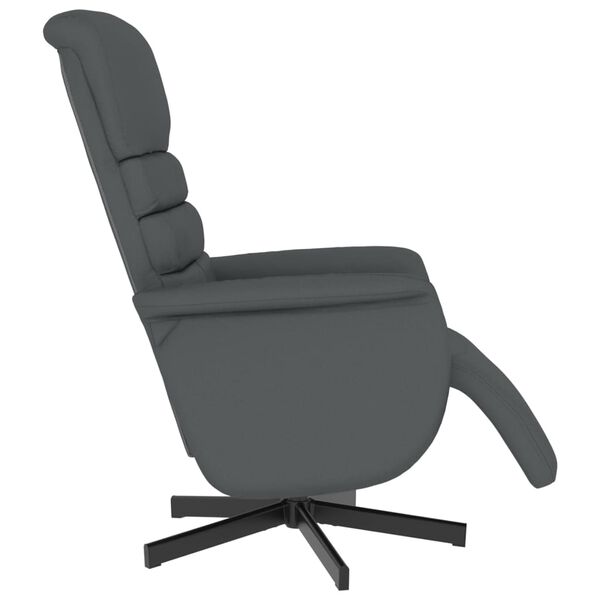 vidaXL Sill&oacute;n reclinable con reposapi&eacute;s cuero sint&eacute;tico gris