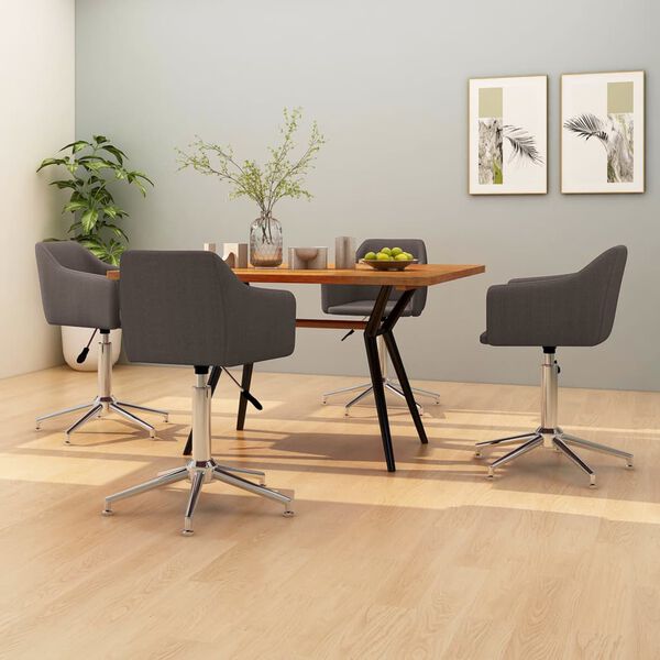 vidaXL Sillas de comedor giratorias 4 unidades tela taupe