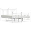 vidaXL Estructura cama sin colch&oacute;n con estribo metal blanco 150x200 cm