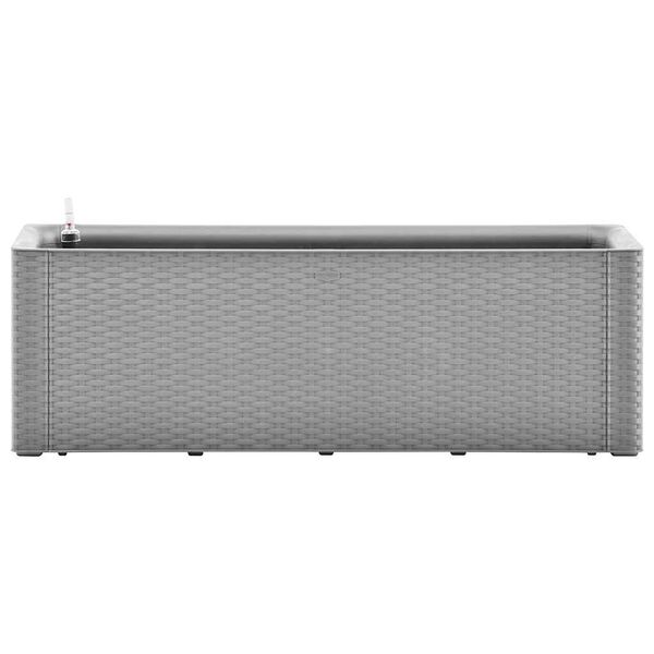 vidaXL Arriate con sistema de riego autom&aacute;tico gris 100x43x33 cm