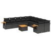 vidaXL Patio Sofa Set 10 plaza Black