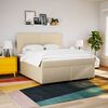 vidaXL Cama box spring con colch&oacute;n tela color crema 180x200 cm