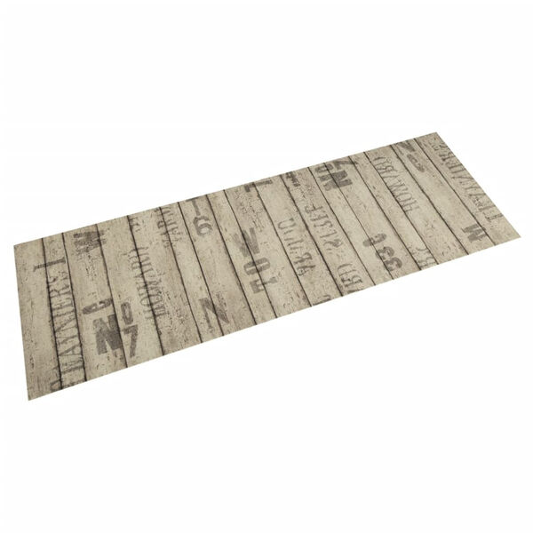 vidaXL Alfombra de cocina lavable terciopelo estampado valla 45x150 cm