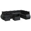 vidaXL Set de sof&aacute;s de jard&iacute;n con cojines 9 pzas rat&aacute;n sint&eacute;tico negro